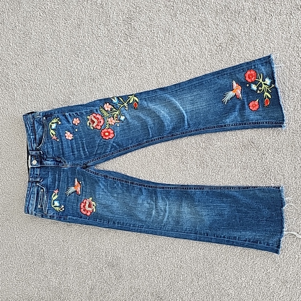 Zara women's floral boot cut jeans